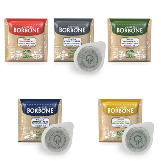 Cialde ESE 44 mm Caffè Borbone COMPOSTABILE INCARTO RICICLABILE